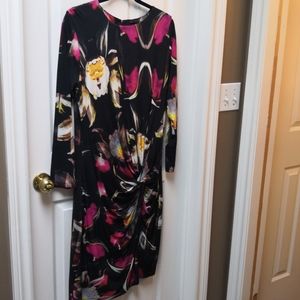 Ted Baker Print Long Sleeve Dress, sz 5, US 12